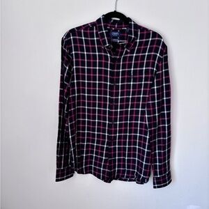 Chaps Go Untucked Mens Plaid Flannel Long Sleeve Button Down Size Medium